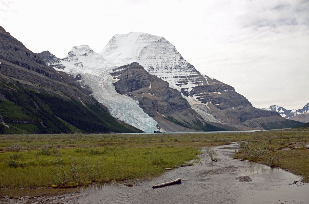 02 Mount Waffl, The Helmet, Mount Robson, Berg Glacier and Berg Lake From Berg Trail Between Robson Pass And Berg Lake